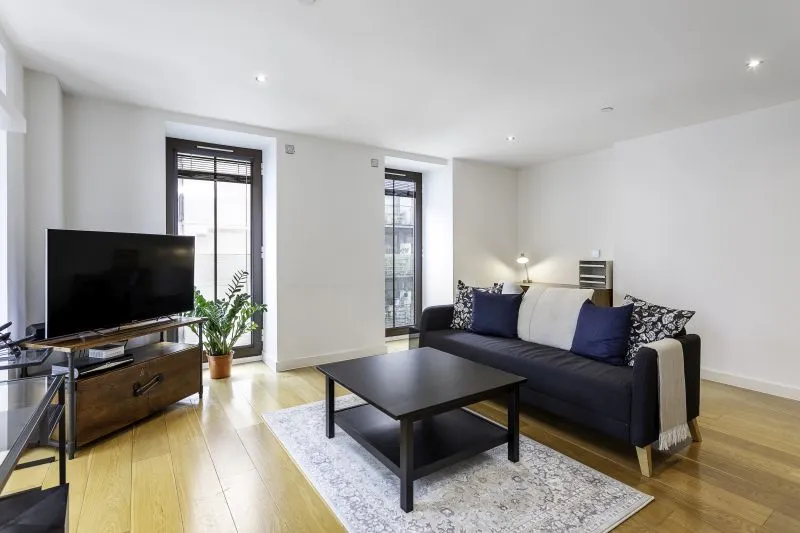 living room of apartment in Altayyar House, London