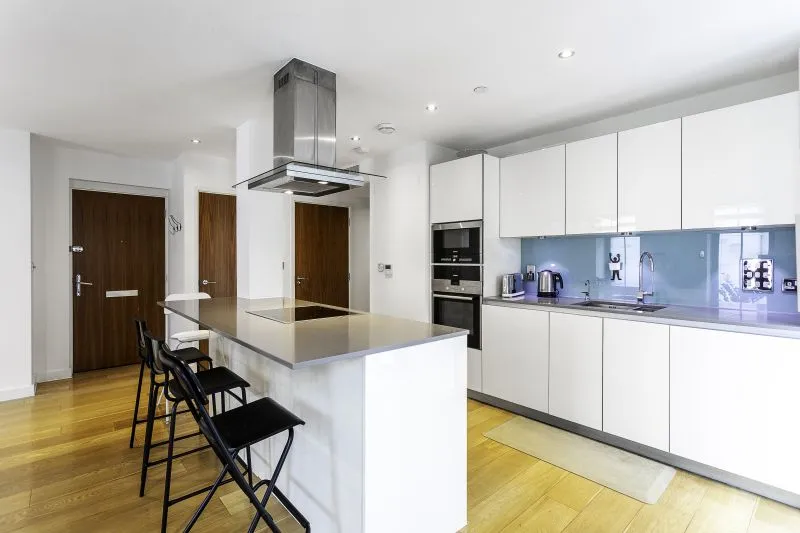 kitchen of apartment in Altayyar House, London